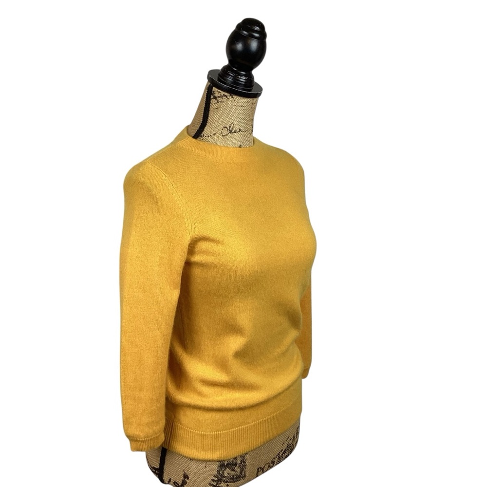 Talbots Pure Cashmere Crew Neck Sweater Mustard